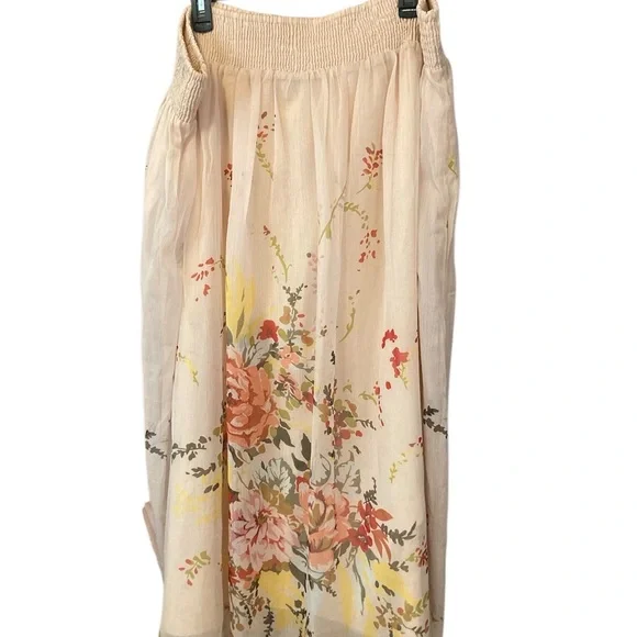 Soft Surroundings Floral Skirt in peach blush and Pink NWOT extra sequins - Picture 2 of 6